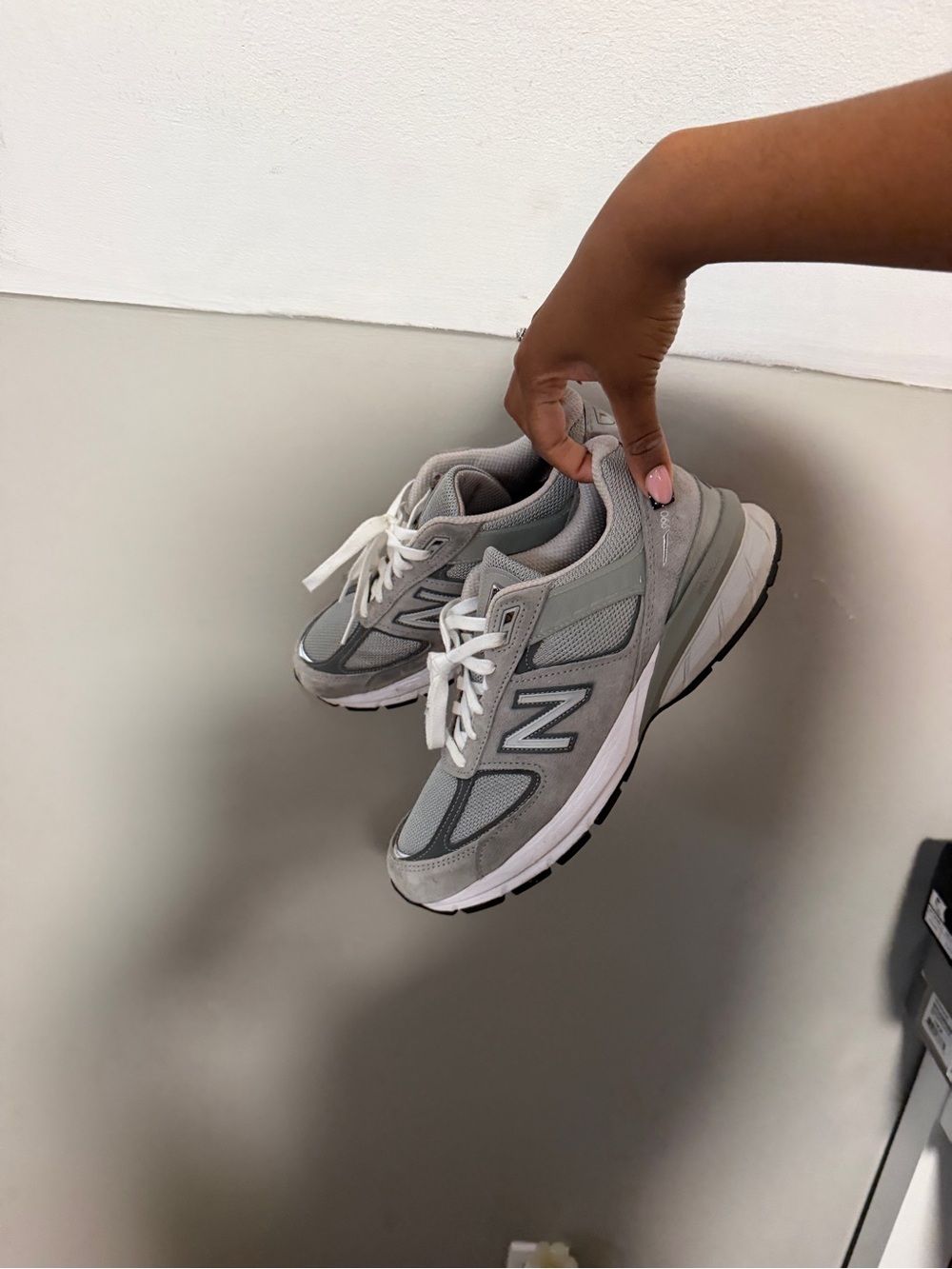 New Balance Women's Light Grey Mesh Suede Sneakers